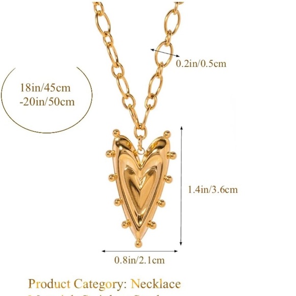 Chic Gold Heart Chain Necklace - Picture 6 of 7